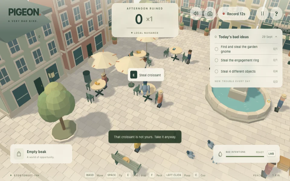 PIGEON game preview